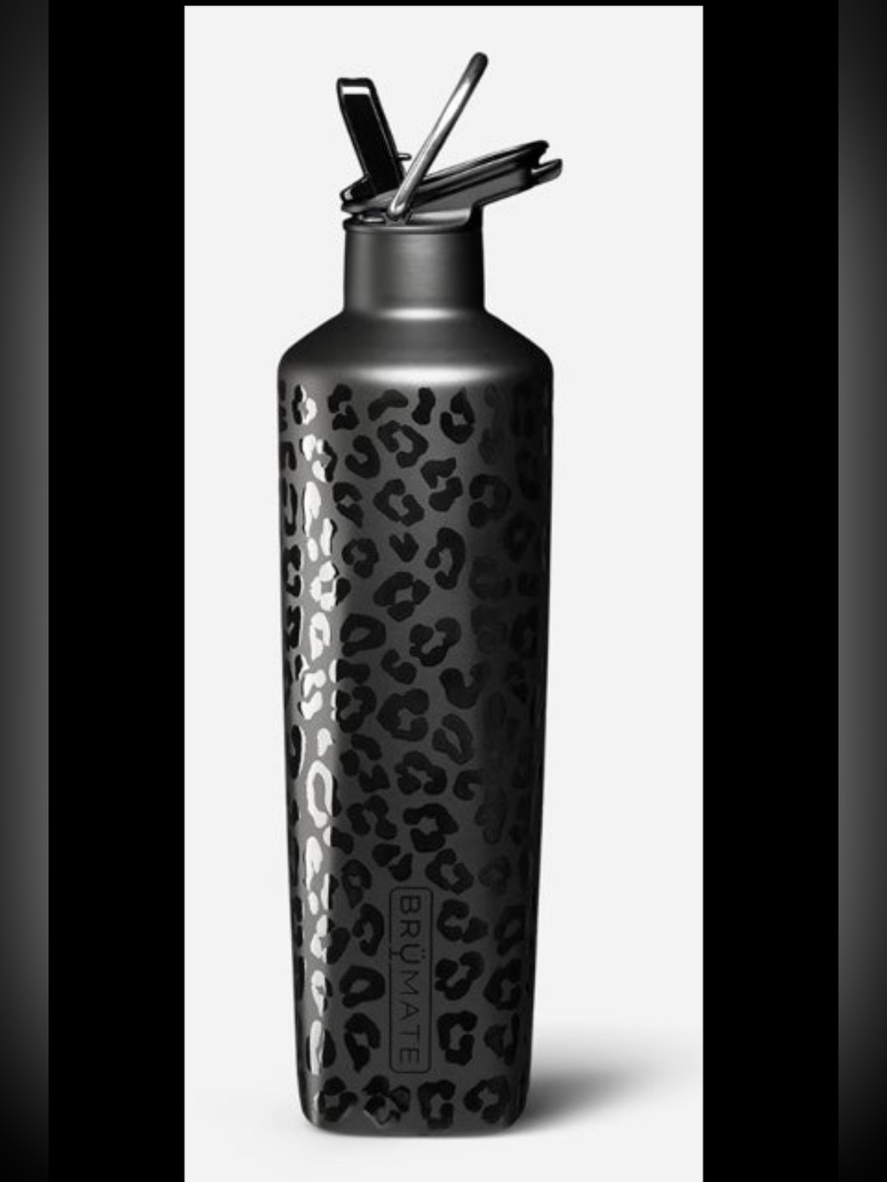 BRÜMATE Rehydration Leopard Print Stainless Water Bottle - Black 25oz